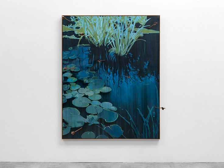 SANELL AGGENBACH, NEO NATURE
2021, OIL ON BELGIAN LINEN & BRONZE CAST ARROWS