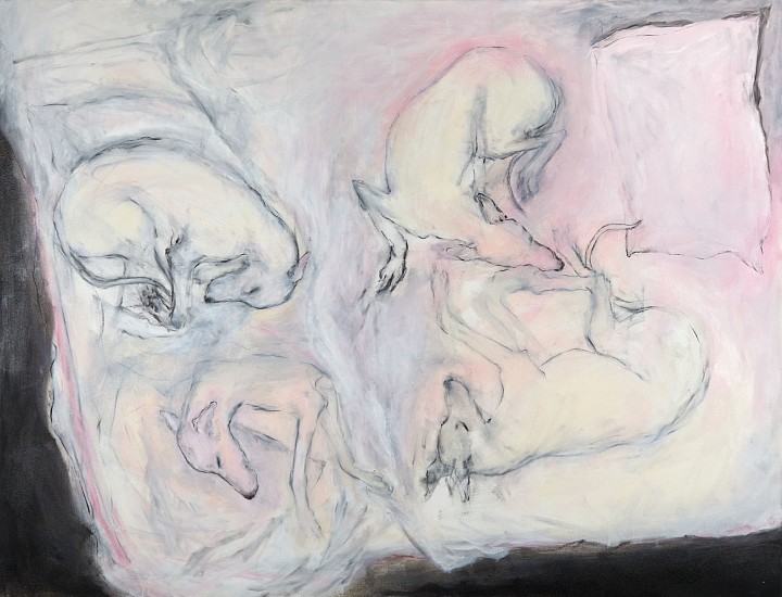 NICOLA  BAILEY, HOLDING BACK THE NIGHT
2025, OIL AND CHARCOAL ON CANVAS