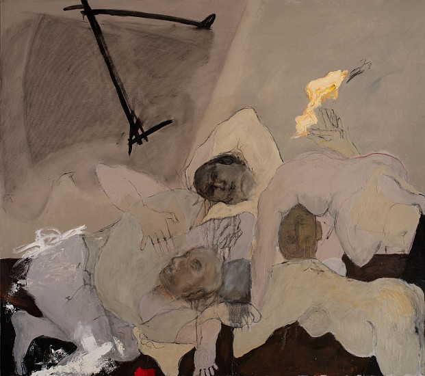 LORIENNE LOTZ, ALL ABOARD THE RAFT OF MEDUSA
2026, OIL AND CHARCOAL ON CANVAS