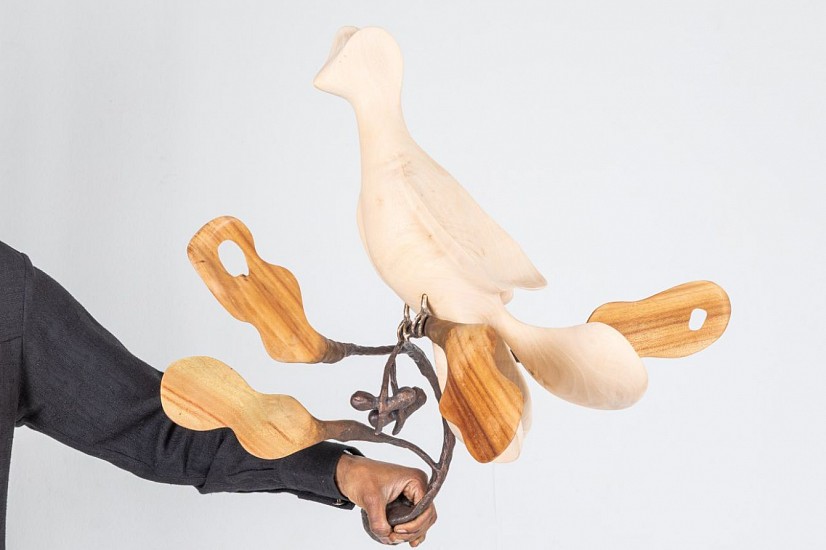 ATANG  TSHIKARE, SANGOMA, EDITION 1/1
2026, BRONZE AND WOOD