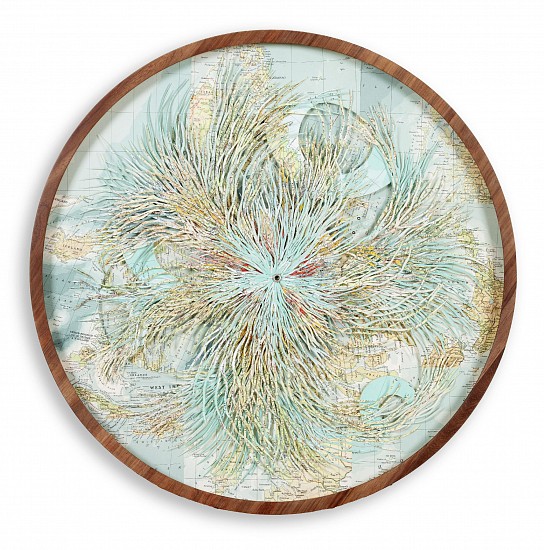 BARBARA WILDENBOER, A CARTOGRAPHY OF POSSIBLE WORLDS
2026, HAND - CUT ALTERED MAP